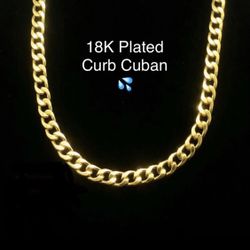 18k Gold Plated Curb Cuban 