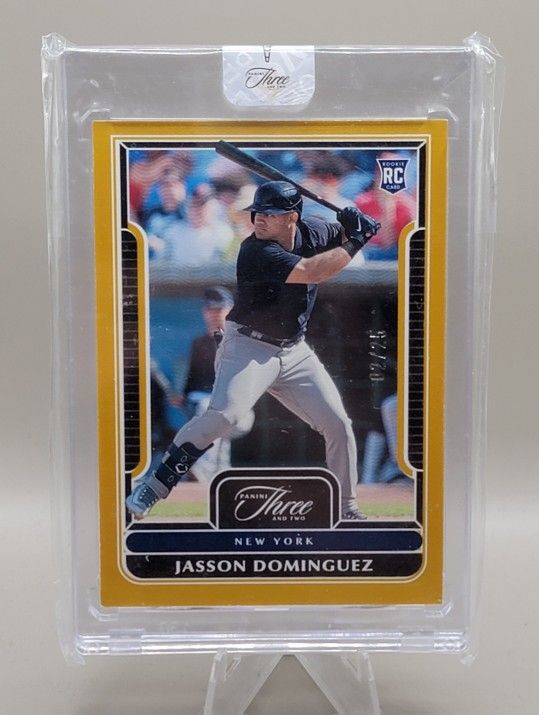 2024 Panini Three & Two Jasson Dominguez Gold /25