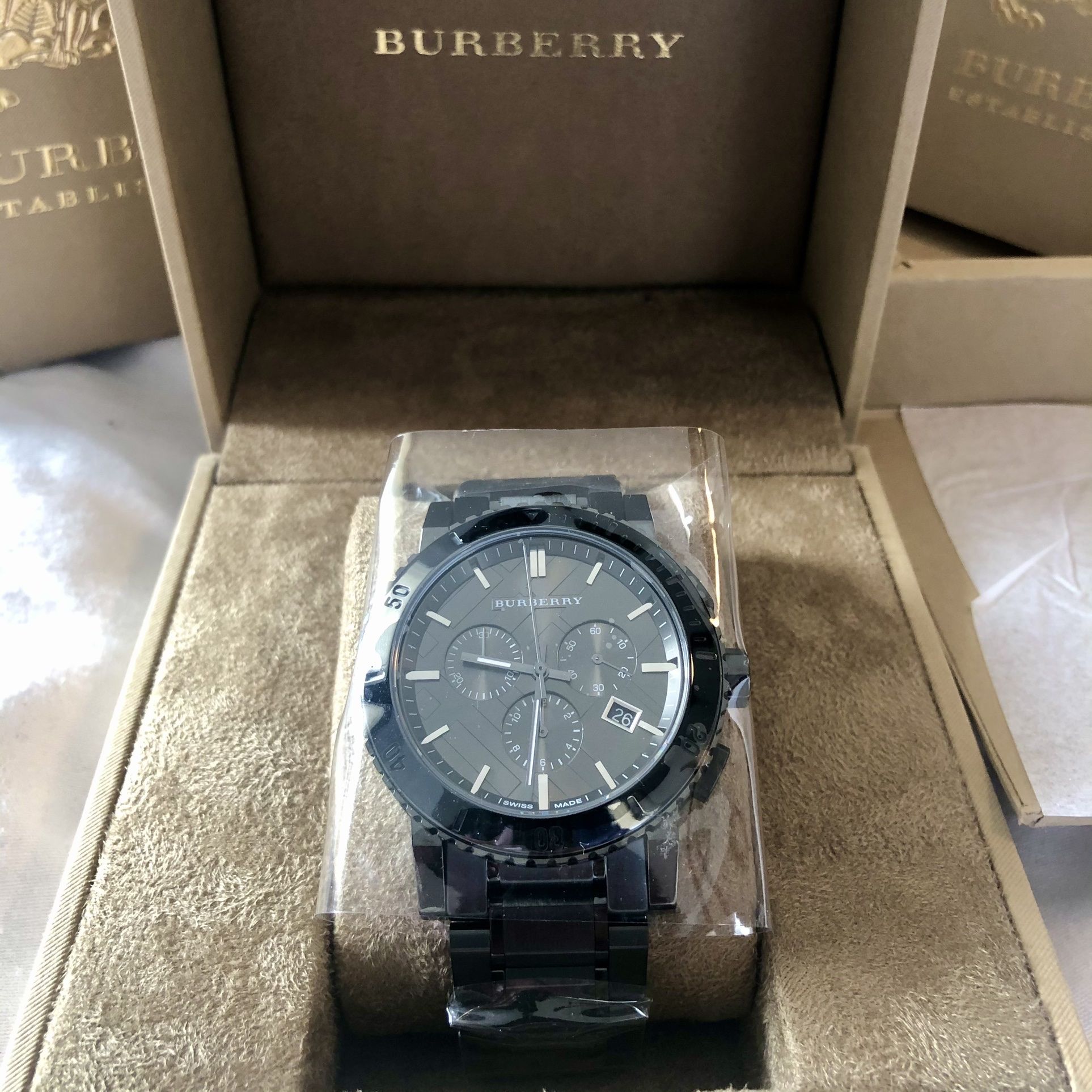 Burberry Gunmetal Gray Men’s Watch NEW! NWT