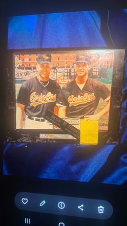 Cal Ripken Jr. & Brady Anderson Iron & Steel Photo Card