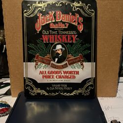 VTG Jack Daniels collectible tin lid with ephemera