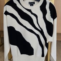 Brand New Cashmere Zebra Pattern Women's Sweater Size Small. Tags Attached