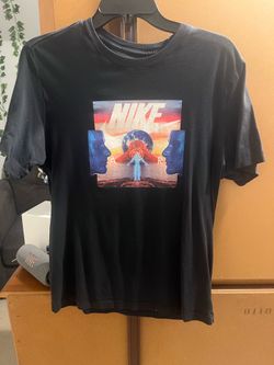 Nike Black Logo Tee with Cream Print