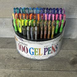 96 Gelwriter Grip Colored Gel Pens Basic Pastel Metallic Neon Glitter Stand