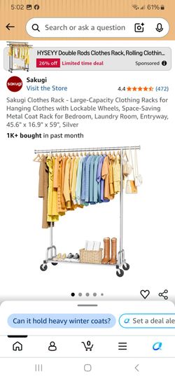Garment clothing rack new in box pick up in Pomona $35
