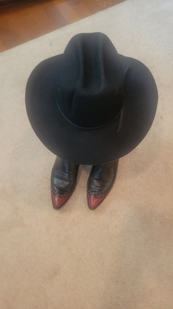 Cowboy Boots and Hat