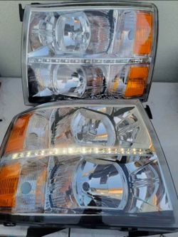 07-13 Chevrolet Silverado LED Headlights Luces Micas Calaveras Faros Faroles Headlamps Chevy