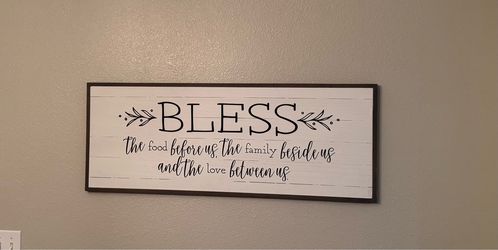 Bless this food wall sign