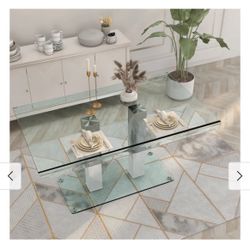 Furniture of America Maza 59-inch Silvertone Metal/Glass Dining Table