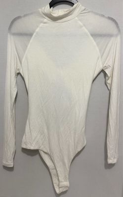White Long Sleeve Bodysuit and Top size L