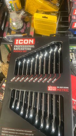 Icon, professional, ratcheting wrench set (Metric) 10 pcs