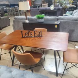Mid Century Modern Style 5pc Dining Set (New)
