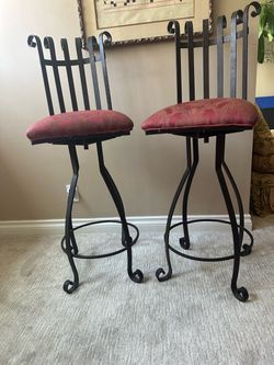 Pair High-back wrought iron Ice cream chairs