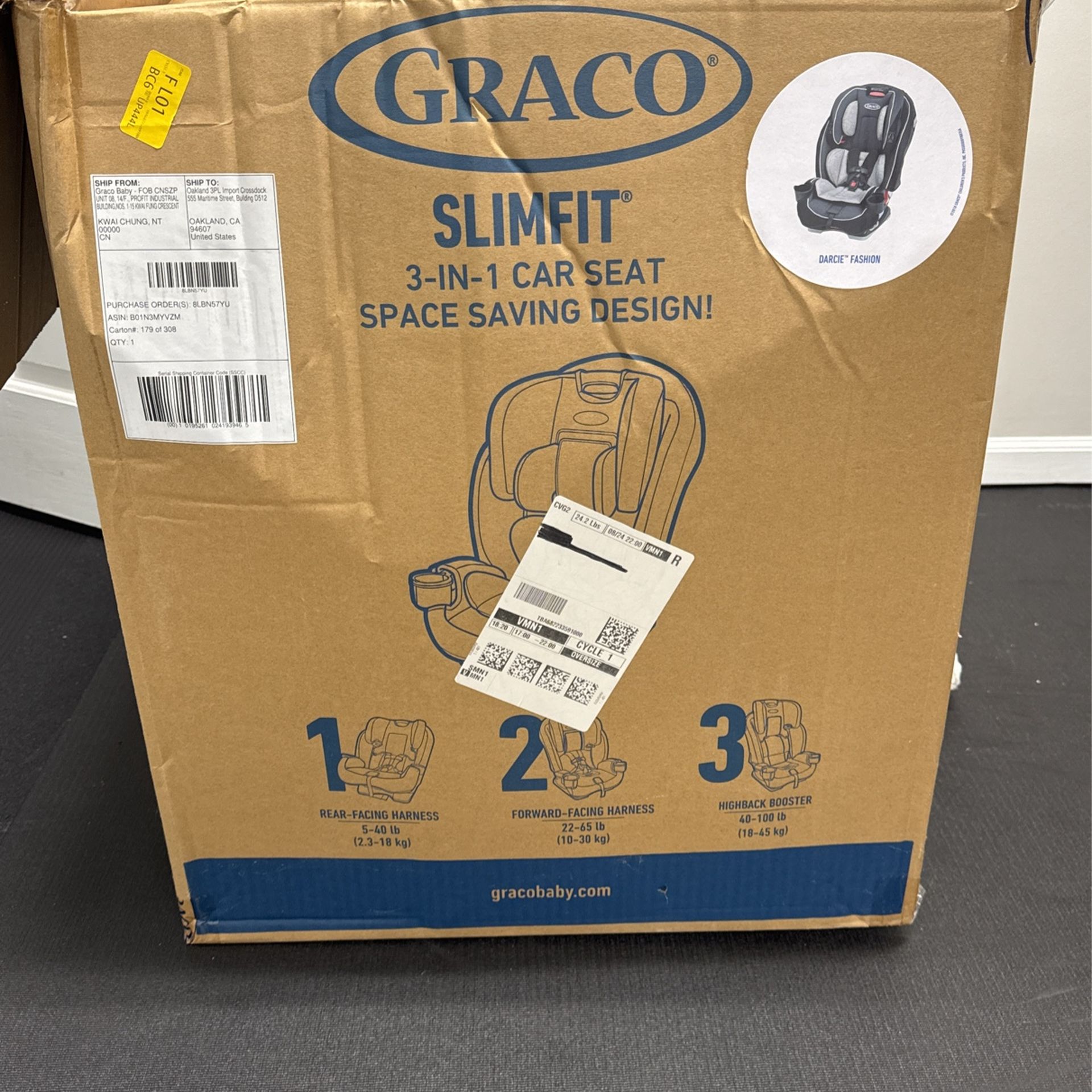 Convertible SlimFit Graco Car seat
