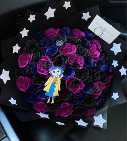 Coraline Themed Rose Bouquet with Button Accents