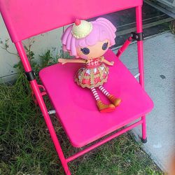 Hot Pink Fold Up Chair & Doll