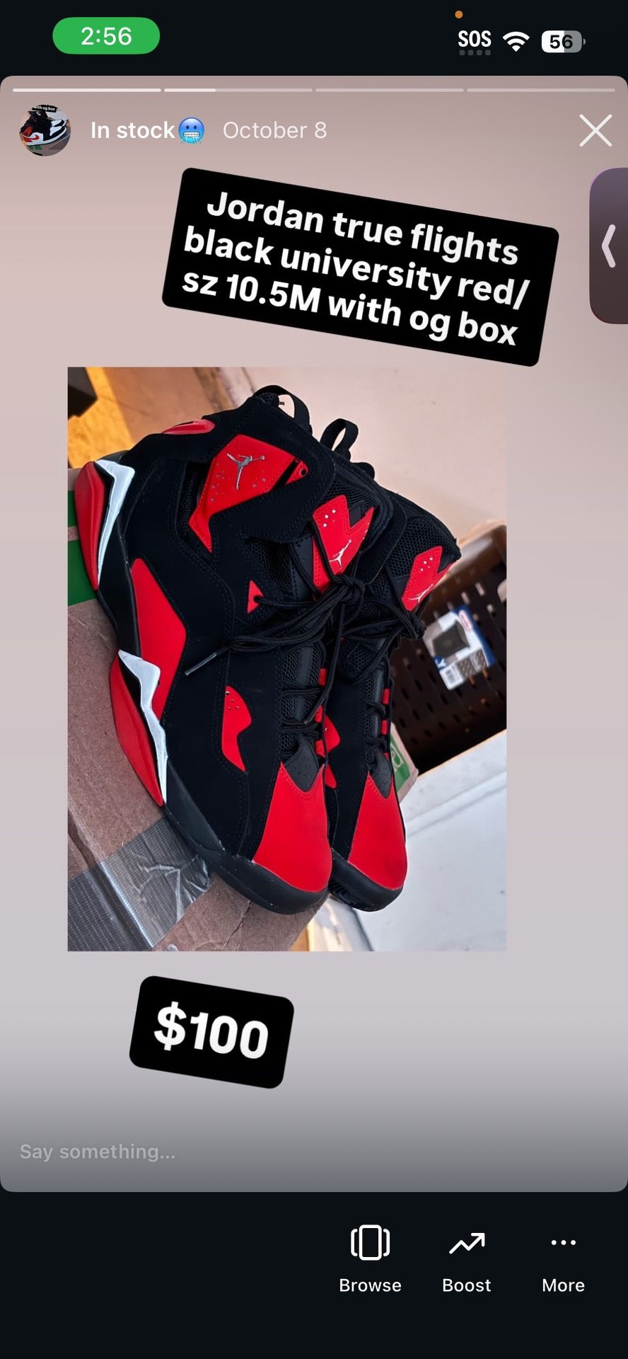 Jordan True Flight Black University Red