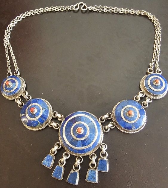 STERLING SILVER LAPIS LAZULI NECKLACE