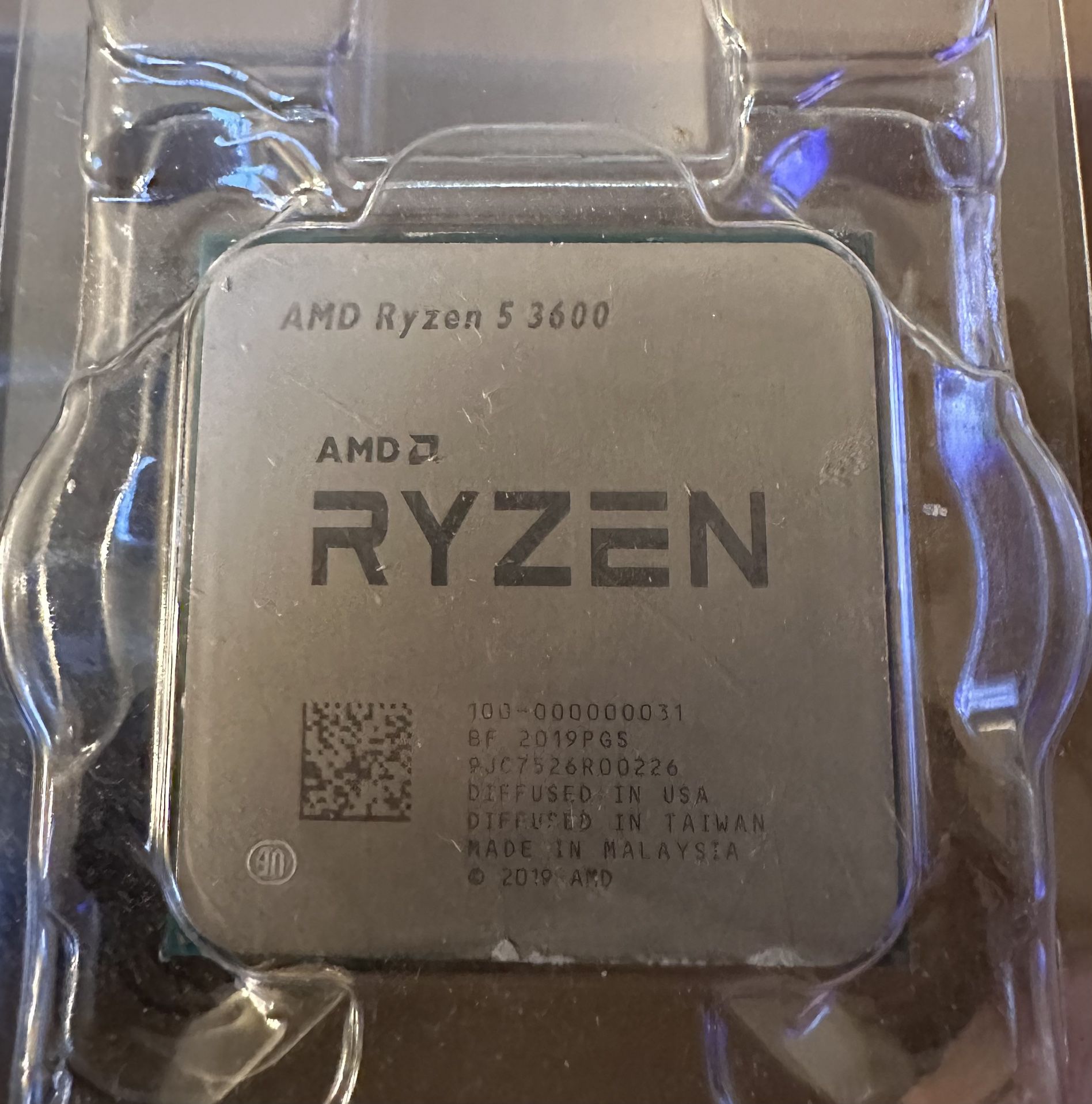 AMD Ryzen 5 3600 CPU & AMD Wraith Prism RGB Heatsink Cooler AM4 OEM