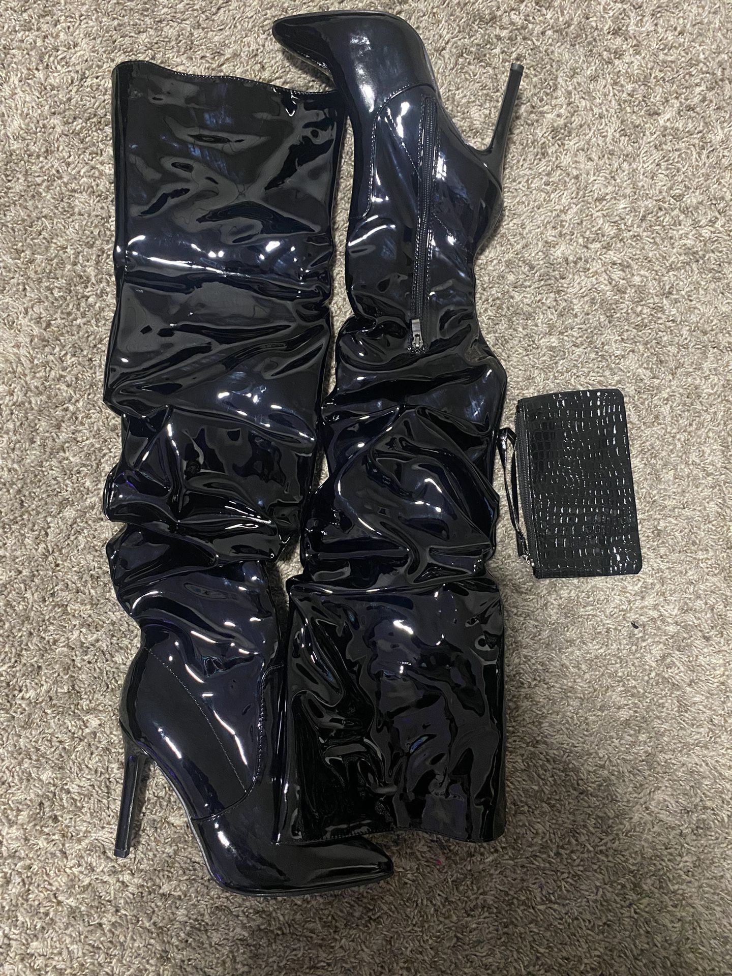 Black Thigh High Boots