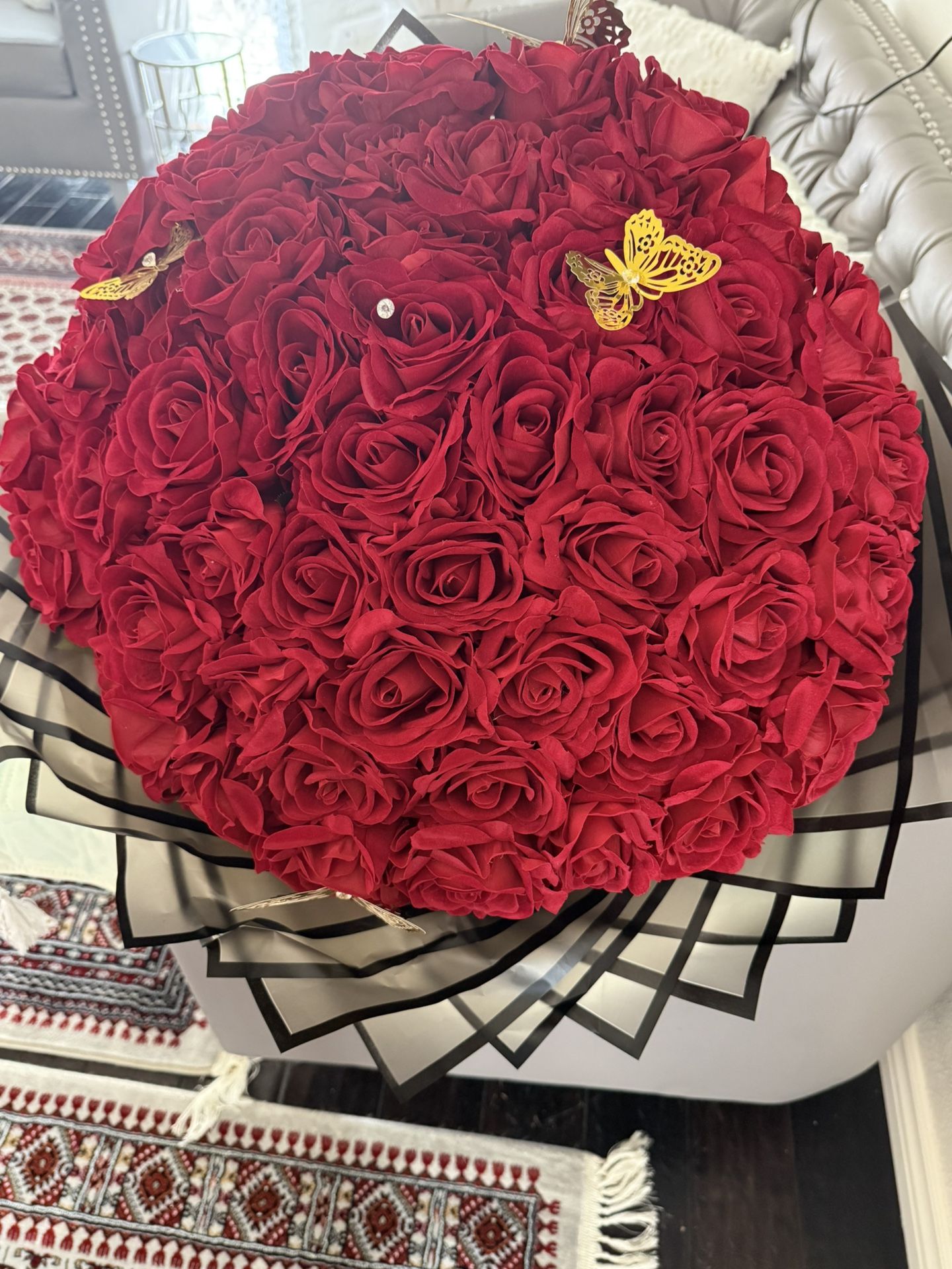 artificial red flower bouquet