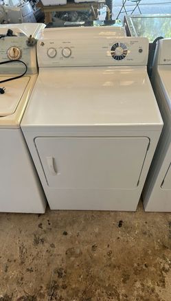 GE White Dryer LargeCapacity QuietDry FrontLoad