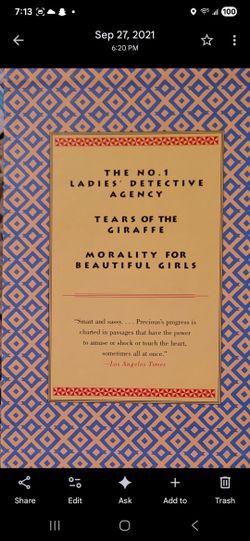 Alexander McCall Smith The Ladies No. 1 Detective Agency 1-3 Box Set Like New