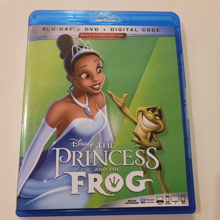 $6 BLU RAY , DISNEY THE PRINCESS AND THE FROG.  BLU RAY / DVD COMBO ONLY NO DIGITAL $6. OR TRADE FOR A MOVIE TITLE I DO NOT ALREADY OWN. 