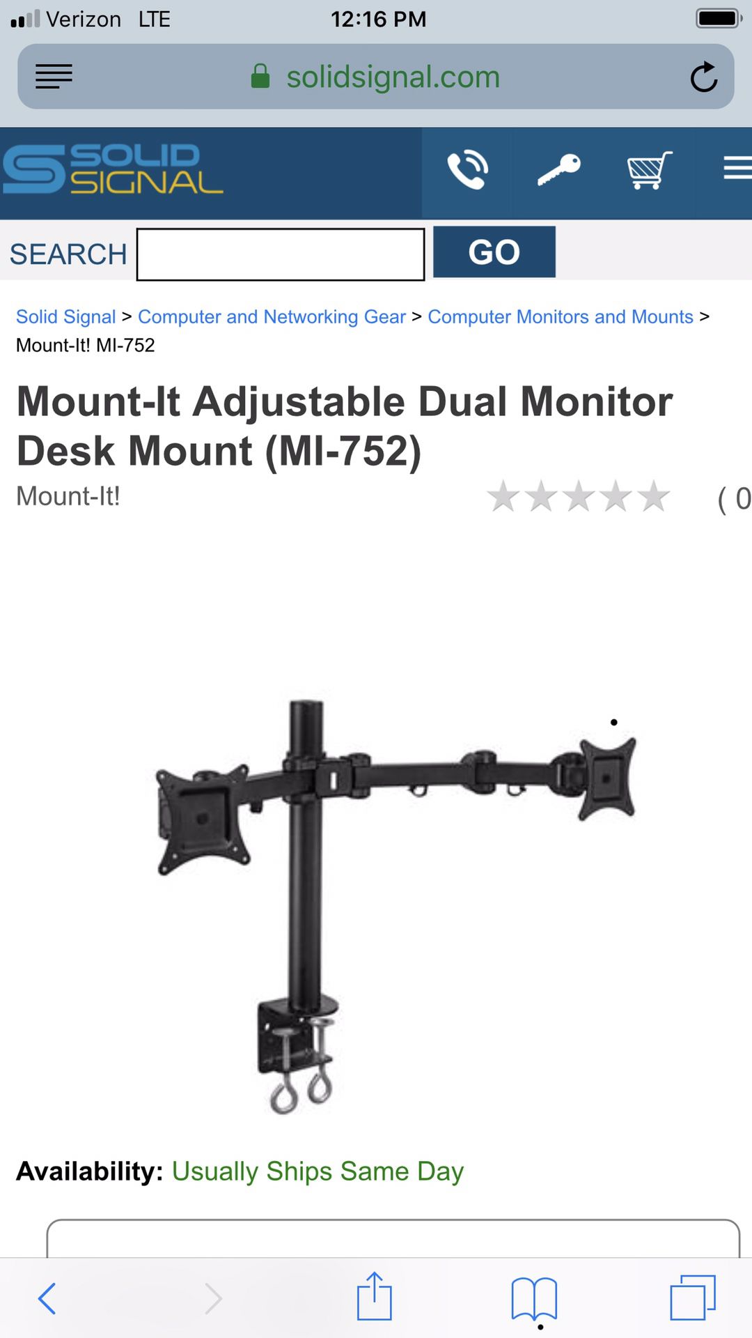 Dual Computer Monitor Desk Mount
