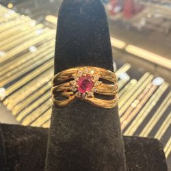 18KT Gold Ring W/ Oval Cut Stone 42087-3