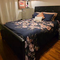 OBO Posturepedic Queen, Size Mattress, Boxspring, And Ashley Furniture Bed Frame