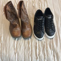 Little Kid Cowboy Boots & Lacoste Sneakers
