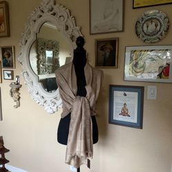 NWT Louis Vuitton, Dark Beige Shawl, Throw Wrap Pashmina 
