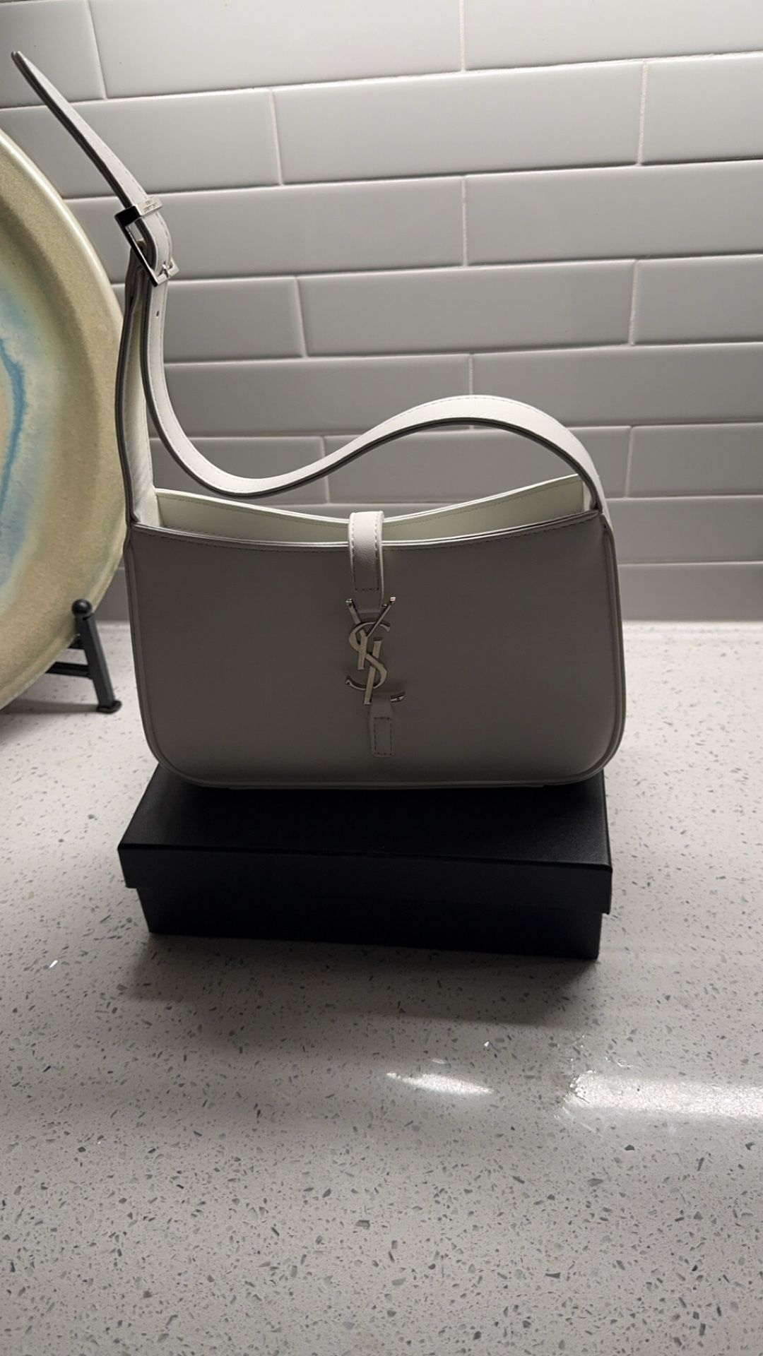 YSL White/Silver Shoulder Bag