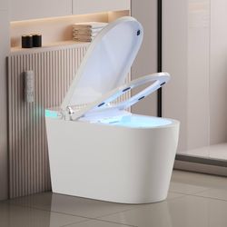 Smart Toilet with Bidet Built In Heated Seat Auto Flush Manual Seat&Lid