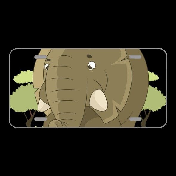License Plate Novelty Car Front Elephant Animal Jungle Savannah