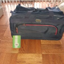 Brand new rolling duffel bag (blue with a red racing stripe!)