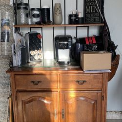 Bakers Rack And Electric Fire Place