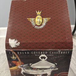 Brand New 2 Quart Casserole With Warmer (silver plated)