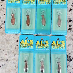 7 Packs Al's Goldfish Original Spoon 1 1/2", 3/16 Oz, Hook Size: #8 - Fishing Lures - BRAND NEW IN PACKAGE / SEALED 
