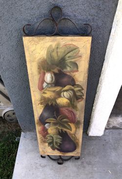 Home interiors fruit wall frame canvas