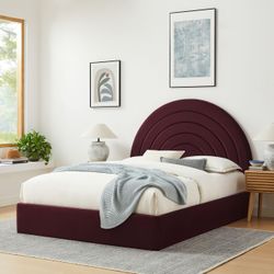 Modway Solana Queen Velvet Platform Bed – Mulberry