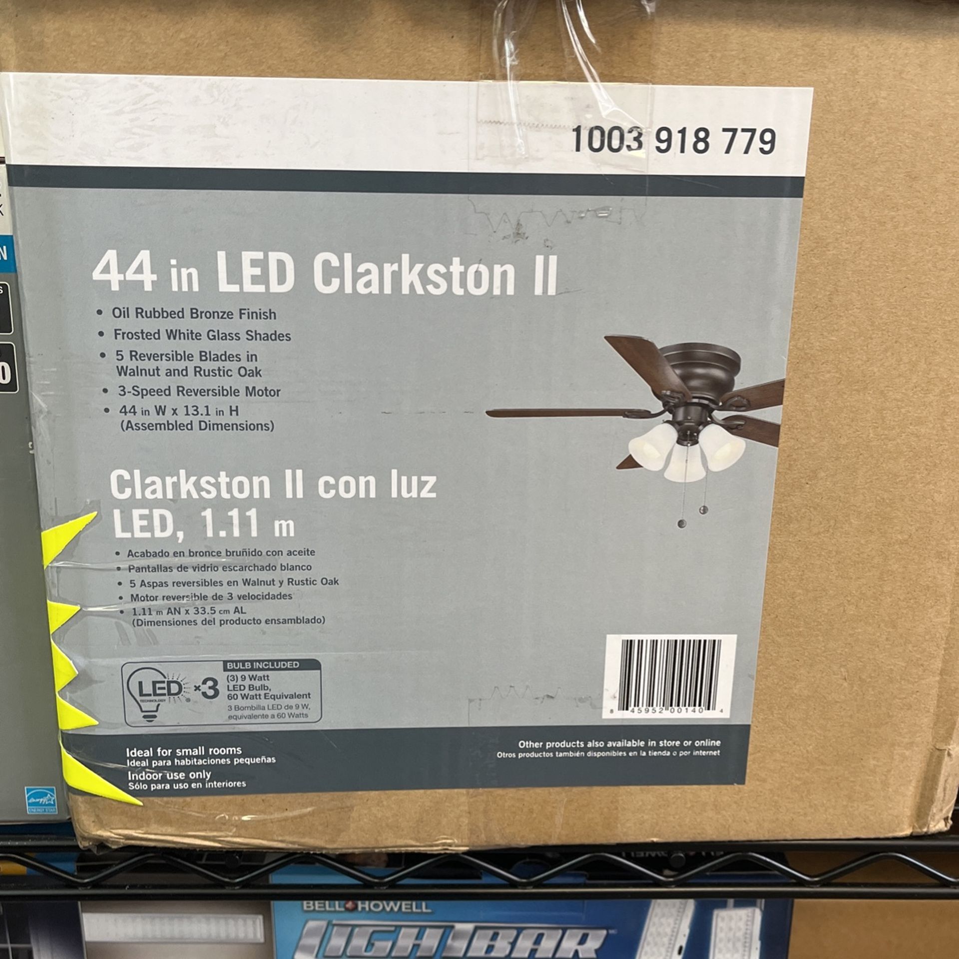 Clarkston II 44 in. LED Indoor Oil Rubbed Bronze Ceiling Fan with Light Kit