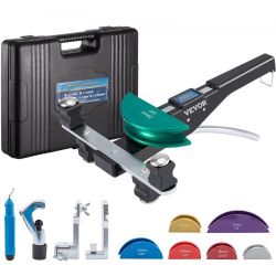 VEVOR Copper Pipe Bender, 7 Colorful Dies 1/4-7/8 inch 90 Degrees Forward and Reverse Bending, 6-22 mm for Copper & Aluminum Tubes with Reverse Bend A
