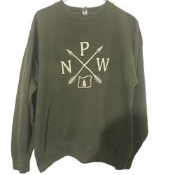 PNW Pacific Northwest Pullover Oregon Arrows Pine Tree Arrow Logo Green Medium