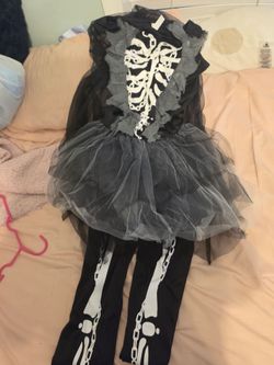 Kids Skeleton Halloween Costume with Tutu