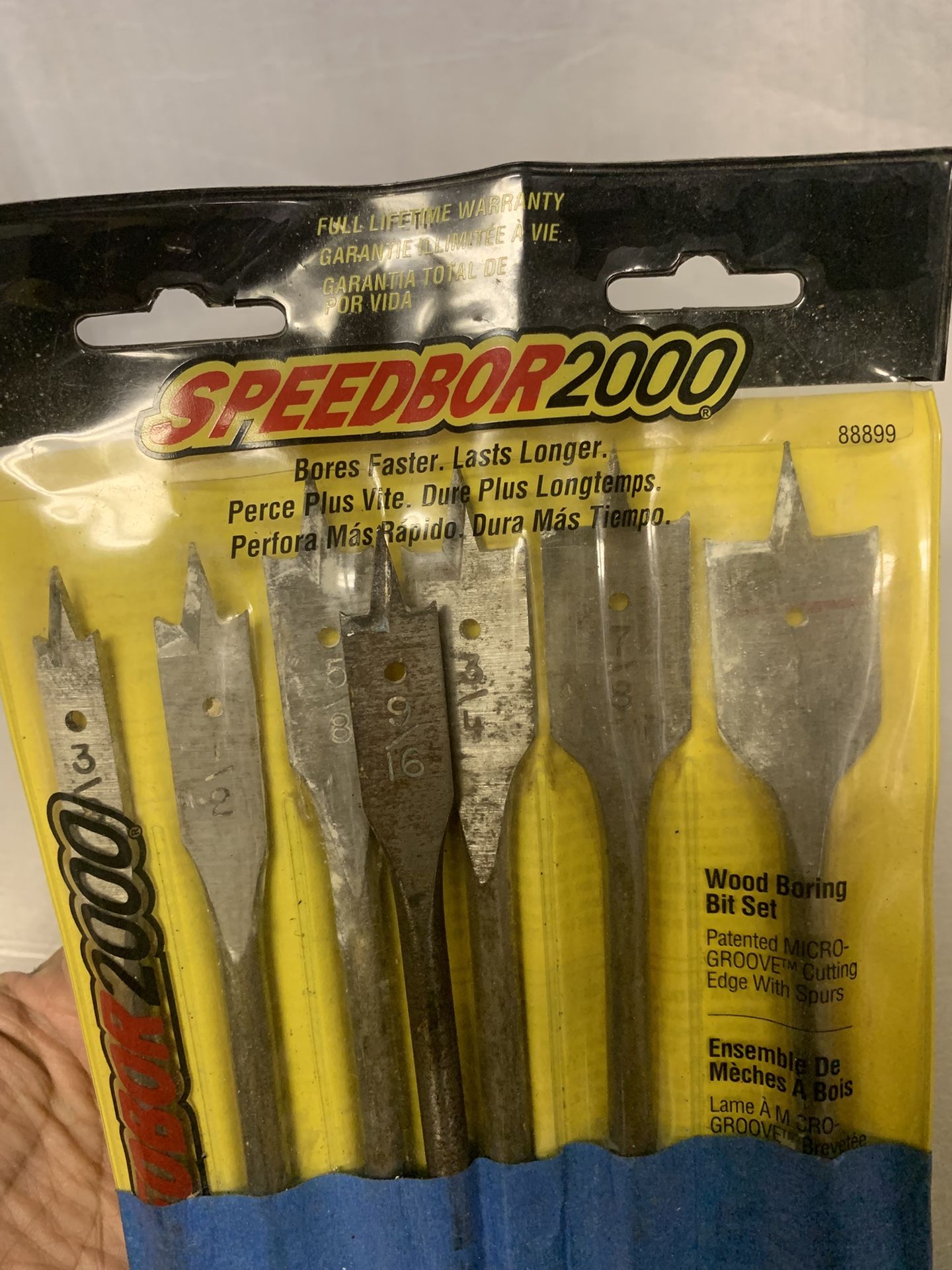Vintage Irwin 7 Piece Speedbor Lock N Load Electric Drill Wood Bits Spade Bit