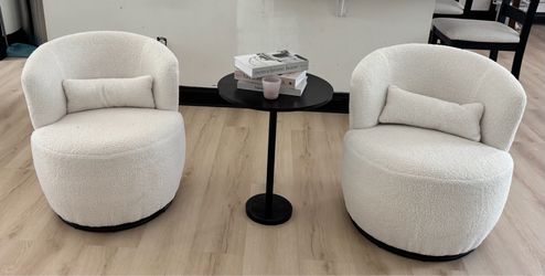 Modern Boucle Accent Chairs (Set of 2) $290 OBO