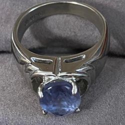 Anillo Stainlend Size 7 Piedras Joyería Antigua 