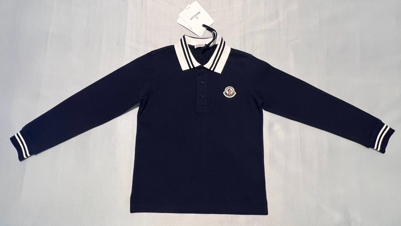 MONCLER KIDS MAGLIA POLO MANICA LUNGA. Size - 8A .
